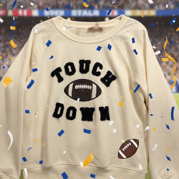 Philosophy Tops - NWT Philosophy Cream Football Touchdown Sweatshirt NWT